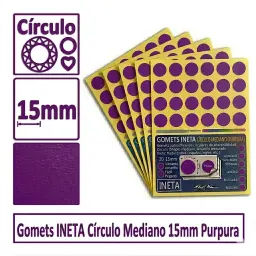 Gomets Ineta Círculo Mediano Purpura Rollo 2688 Uds