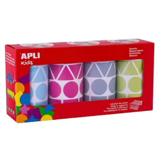 [825434] GOMETS GEOMÉTRICOS SURTIDOS 27 MM – AZUL, FUCSIA, GRIS, VERDE (4 UINDADES)