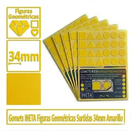 Gomets Ineta Figuras Geometricas Amarillo Rollo 1357 Uds