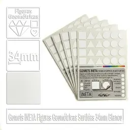Gomets Ineta Figuras Geometricas Blanco Rollo 896 Uds