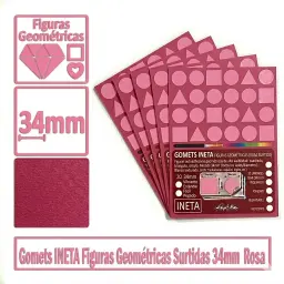 Gomets Ineta Figuras Geometricas Rosa Rollo 1357 Uds