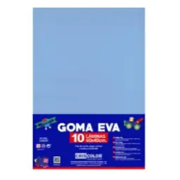 HOJAS DE GOMA EVA UNICOLOR AZUL CIELO 40x60x0,2 CM