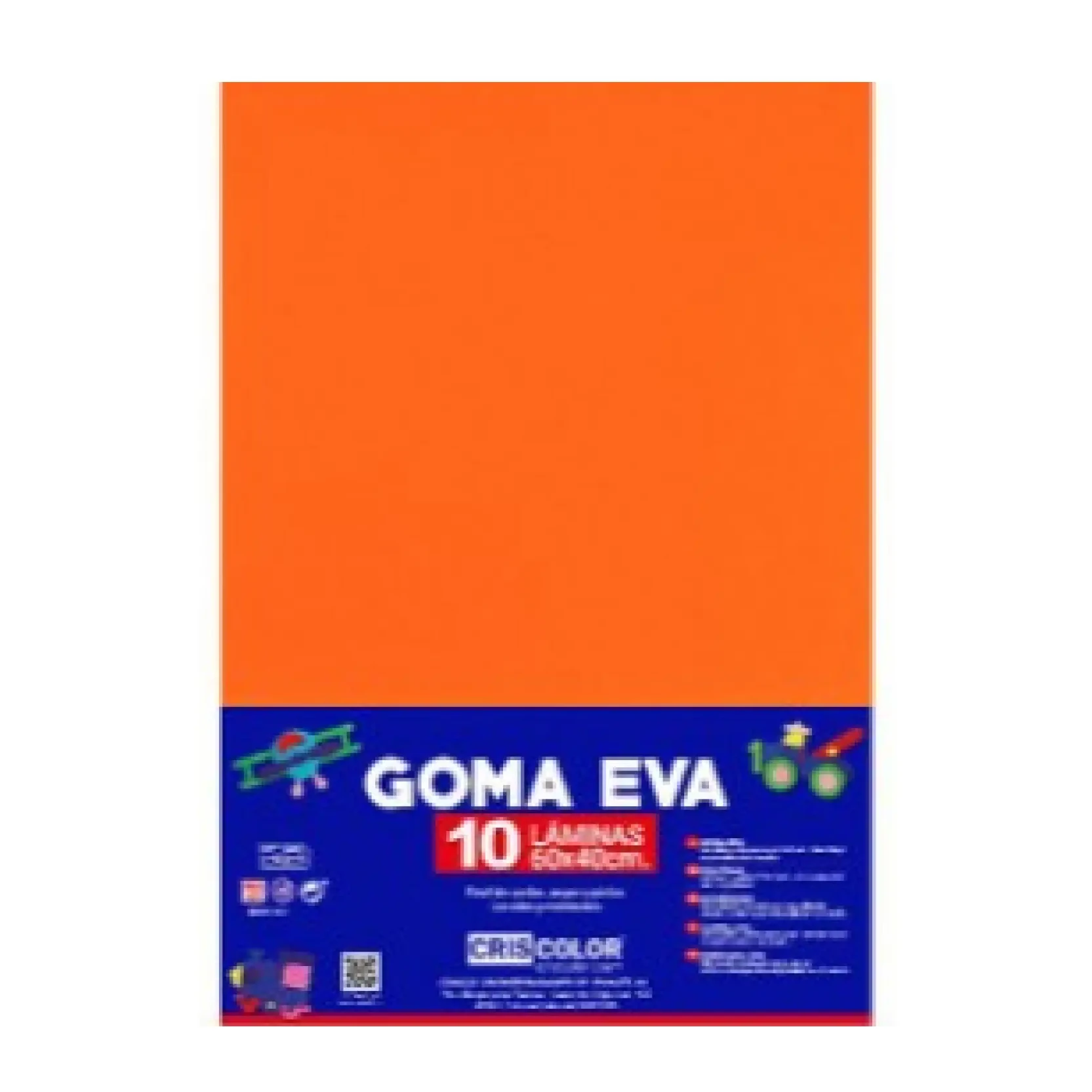 HOJAS DE GOMA EVA UNICOLOR NARANJA 40x60x0,2 CM