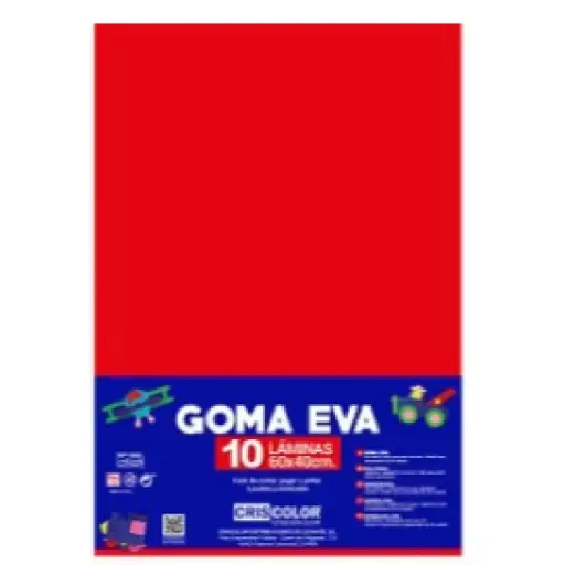 [630464] HOJAS DE GOMA EVA  – LÁMINAS UNICOLOR (ROJO – 40x60x0,2 CM)