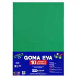 HOJAS DE GOMA EVA UNICOLOR VERDE BILLAR 40x60x0,2 CM