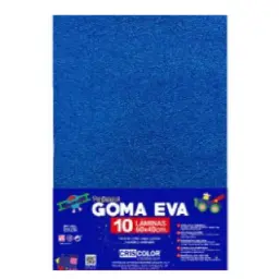 HOJAS DE GOMA EVA CON PURPURINA UNICOLOR AZUL OSCURO 40x60CM