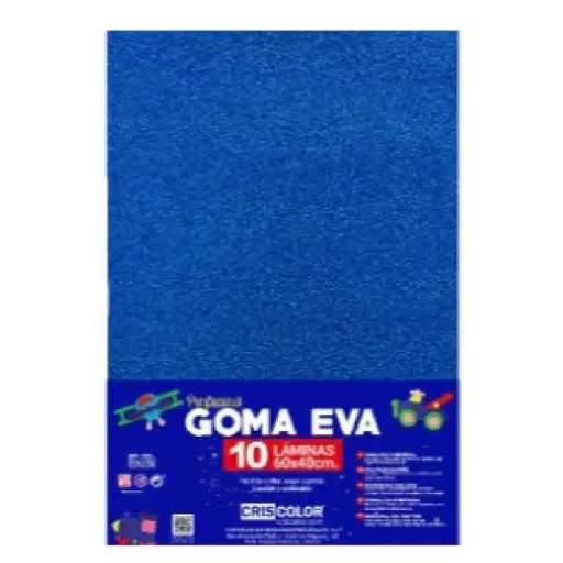 [825390] HOJAS DE GOMA EVA CON PURPURINA UNICOLOR AZUL OSCURO 40x60