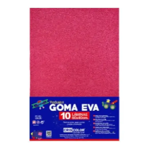 [825140] HOJAS DE GOMA EVA CON PURPURINA UNICOLOR FUCSIA 40x60
