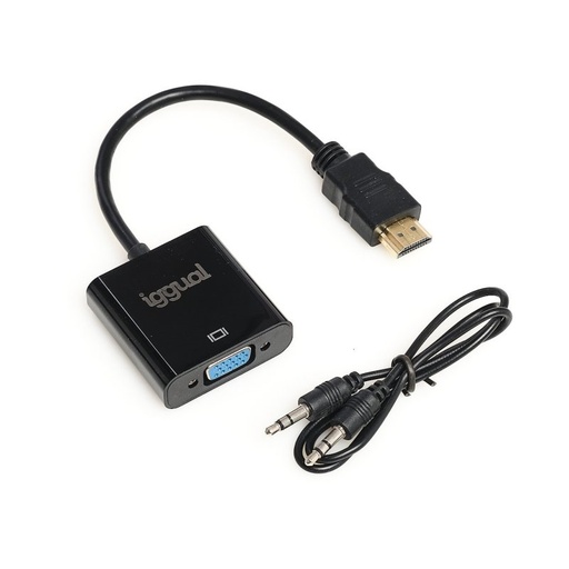 [120457] ADAPTADOR HDMI A VGA IGGUAL CONECTOR MACHO HEMBRA