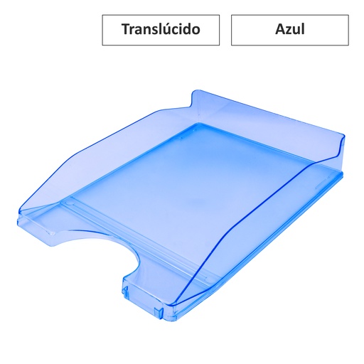 [180361] BANDEJA AZUL TRASLUCIDO APILABLE 350X250X65MM