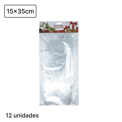 [825109] BOLSAS DE POLIPROPILENO TRANSPARENTE BOPP 15×35 CM SIN CIERRE