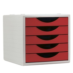 Módulo Archivotec Con 5 Cajones Rojo