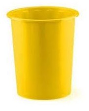 [040439] PAPELERA FAIBO DE PLÁSTICO 14L  AMARILLA Ø310×280 MM