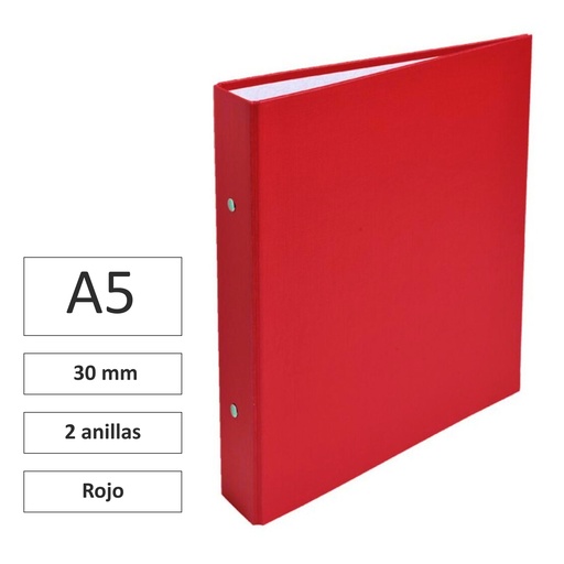 [181048] ARCHIVADOR EXACOMPTA A5 PP ROJO 2 ANILLAS 25MM