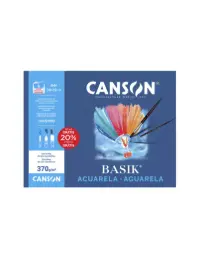 MINI PACK PAPEL ACUARELA BASIK CANSON DIN A4+ 370g PACK 6 HOJAS