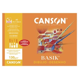 MINI PACK PAPEL LISO DIBUJO BASIK 130g DIN A3 10 HOJAS