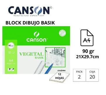 [619898] MINI PACK PAPEL VEGETAL GUARRO DIN A4 90g 12 HOJAS