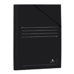 CARPETA A4+ CON GOMAS Y SOLAPAS (NEGRO) · CARTÓN 400 g