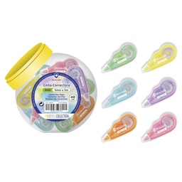 Cinta Correctora Mini Pastel 5 Mm×5m Bote 48 Uds