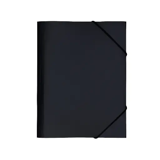 [180544] CARPETA PP RAYLU PAPER A5 CON GOMAS Y SOLAPAS NEGRO