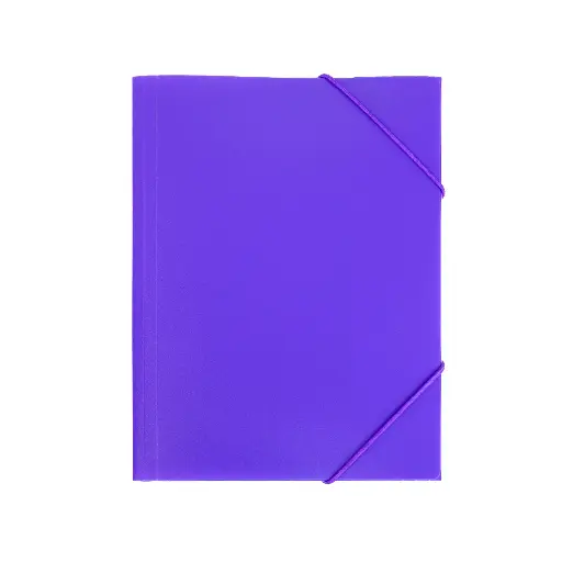 [180542] CARPETA PP RAYLU PAPER A5 CON GOMAS Y SOLAPAS VIOLETA 