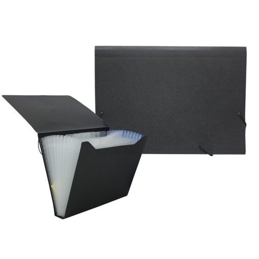 [180695] INGRAF CARPETA OPACO FUELLE 13 COMPARTIMENTOS HUMO (A4)