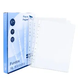 Fundas Multitaladro Folio 120 Micras 100 Unidades Transparente Cristal Raylu
