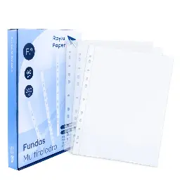 Fundas Multitaladro Folio 60 Micras 100 Unidades Transparente Cristal Raylu
