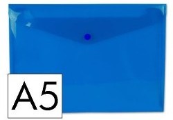 [180467] SOBRE PORTADOCUMENTOS POLIPROPILENO CON BROCHE A5 AZUL 