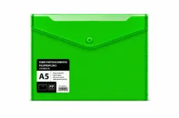 Sobre Portadocumentos Polipropileno Con Broche A5 Verde
