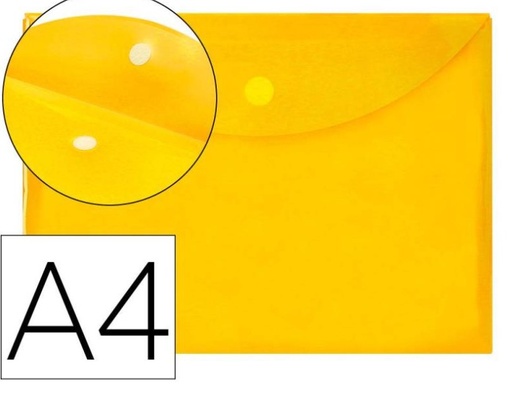 [040543] SOBRE PORTADOCUMENTOS POLIPROPILENO CON VELCRO A4 AMARILLO