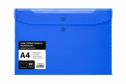 Sobre Portadocumentos Polipropileno Con Velcro A4 Azul