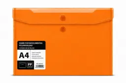Sobre Portadocumentos Polipropileno Con Velcro A4 Naranja