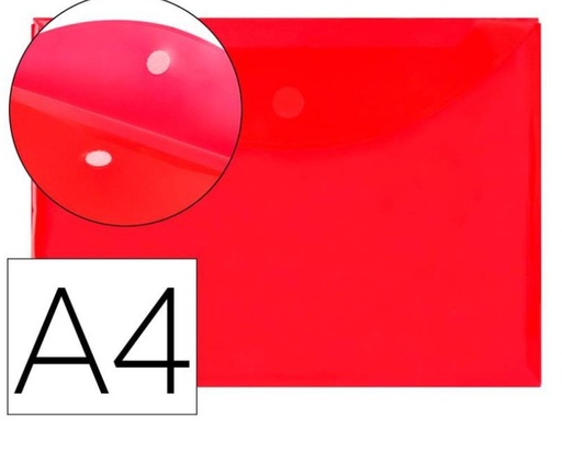 [040546] SOBRE PORTADOCUMENTOS POLIPROPILENO CON VELCRO A4 ROJO 
